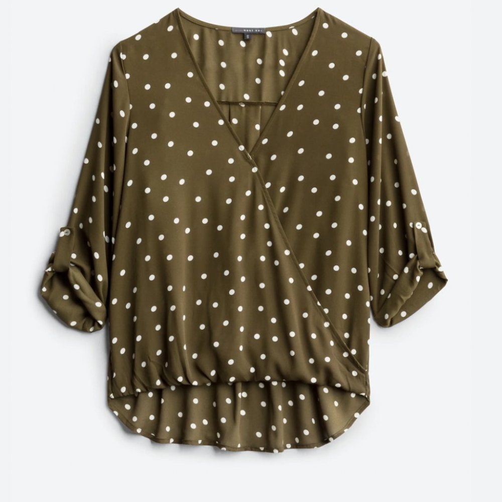 Beacon Allan Surplice Rolltab High Low Blouse